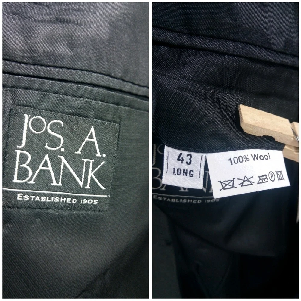 Jos A Bank 43L Brown Birdseye 2pc Suit 37x32 $698